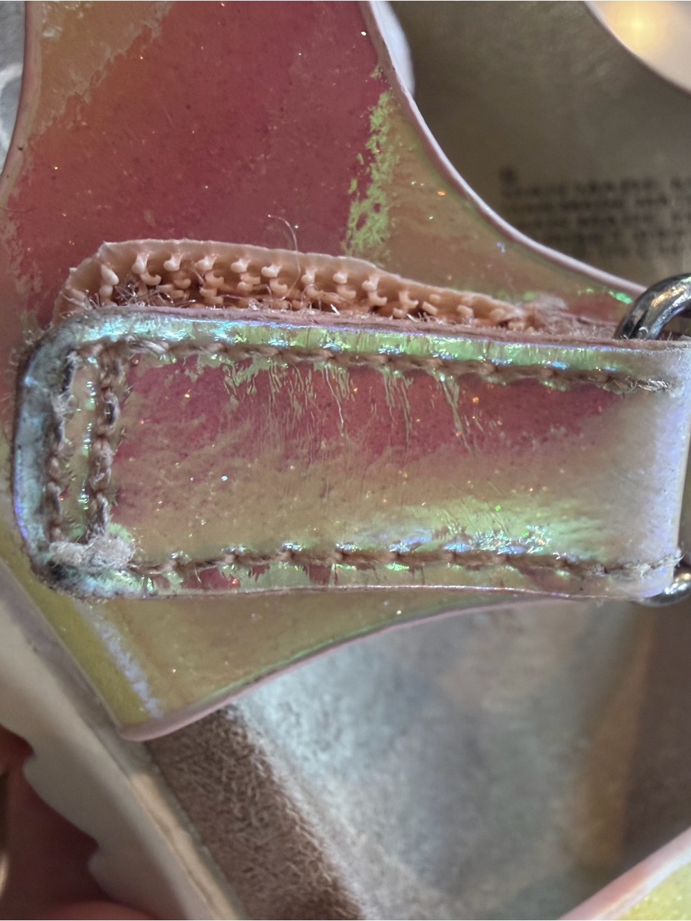 Cat & Jack Iridescent Pink Pearl Kids Buckle Sandals - Target - Picture 9 of 15